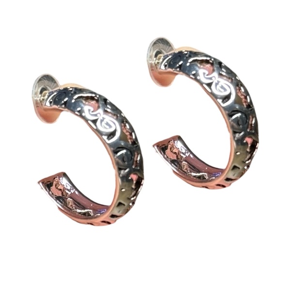 J17. MIXIT Filigree Silver Hoops Earrings NEW - Picture 2 of 2